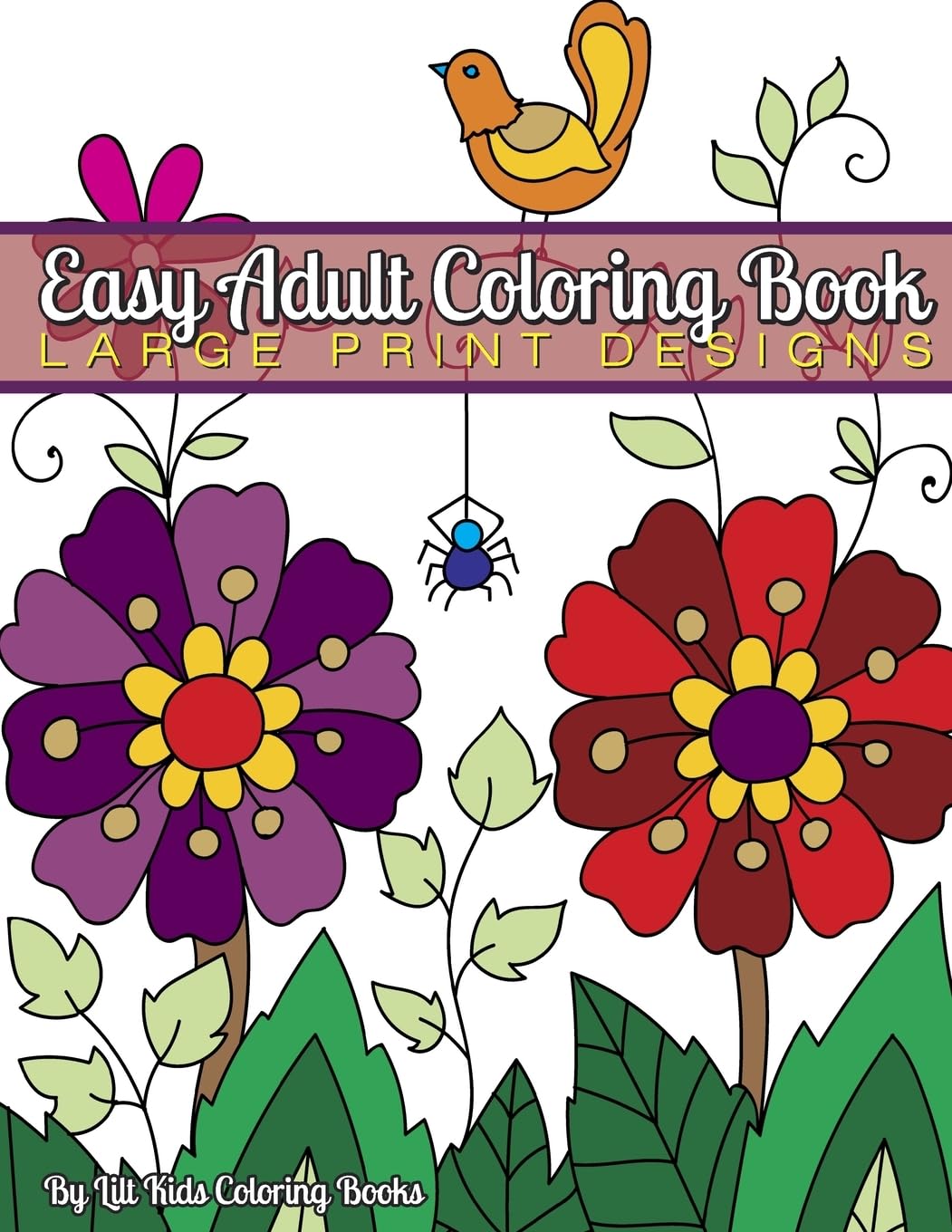 Amazon com: EasyColoring Book: Large Print Designs