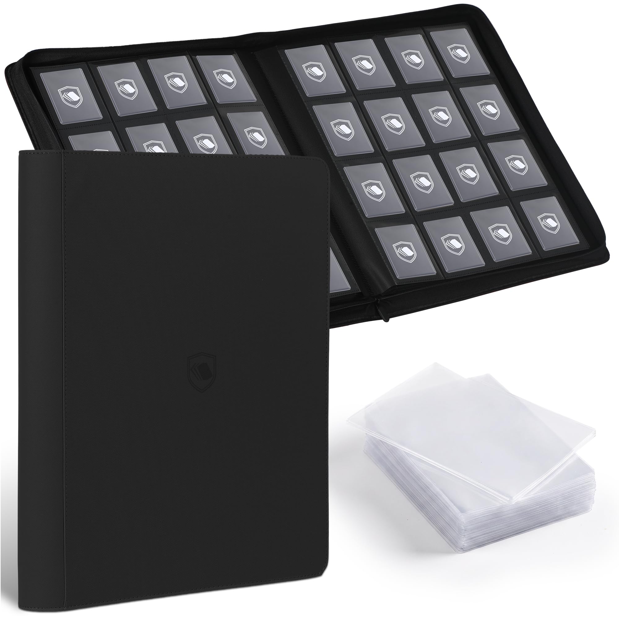 Top Loader Binder 16 Pocket, Holds 640 Toploaders, 100 Toploaders INCLUDED