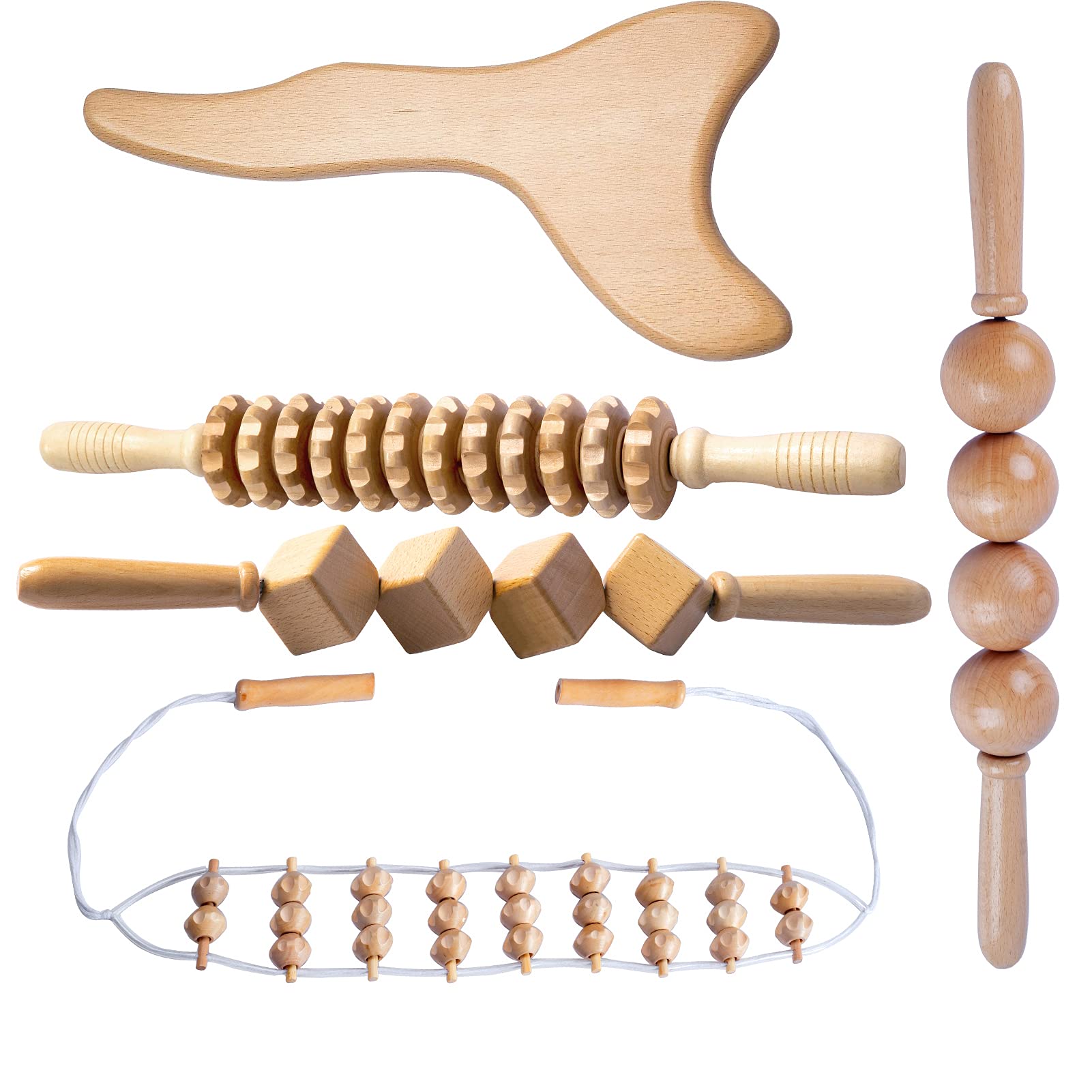 Buy Hovom Wood Therapy Lymphatic Drainage Tool 5 pcs Set, maderoterapia Colombiana,Lymphatic