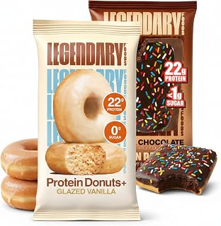 Legendary Foods High Protein Snack Bundle: Glazed Vanilla Donut (22g Protein, 0g Sugar) & Double Chocolate Pastry Low Carb Keto Friendly Treats