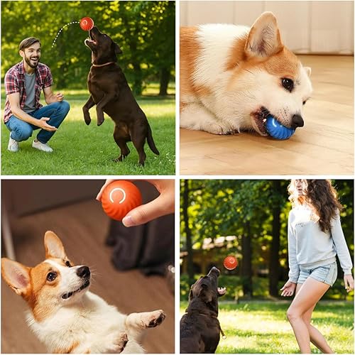 Miniatura 8 de Pelota de salto inteligente para perros, juguete móvil automático para perros, pelota para mascotas, azul, todos los tamaños de raza, perros adultos