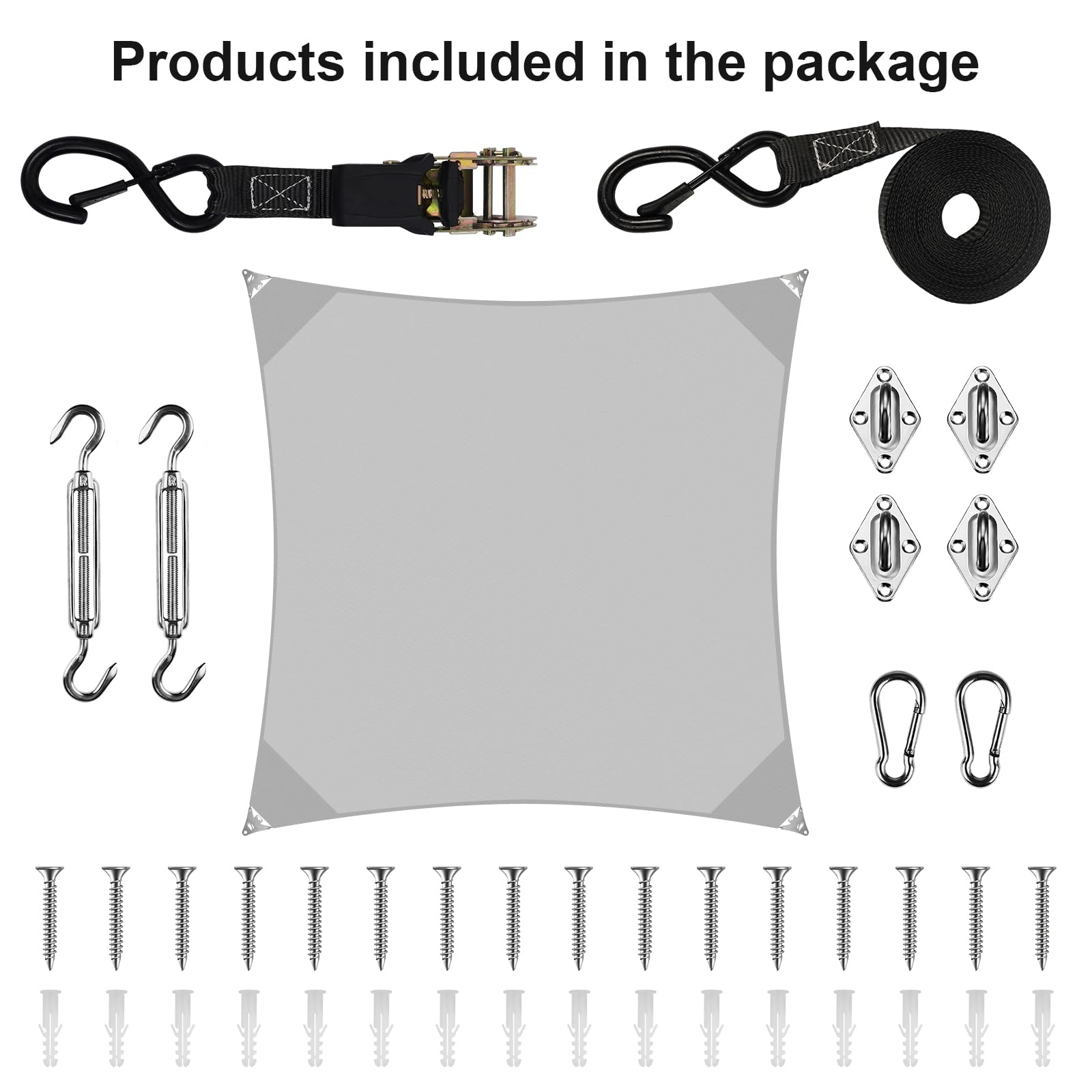 Artpuch Sun Shade Sail with Wire Rope 20'x26' Light Grey, Commercial Heavy Duty Sun Sail with 8IN Shade Sails Hardware Kit Breathable 98% UV Block for Playgrounds,Backyard (We Make Custom Size)