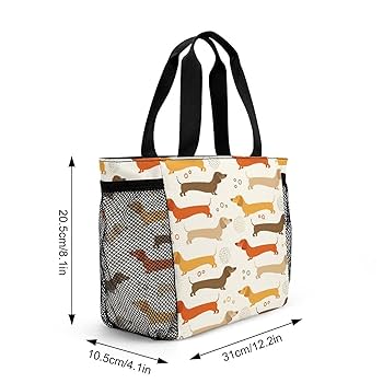 Amazon.co.jp: レディース トートバッグ ダックスフンド 犬柄