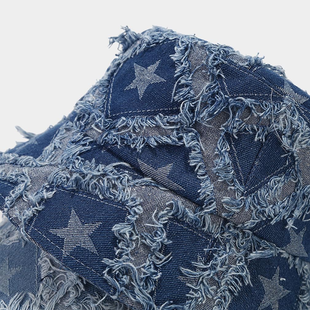 Quanhaigou Frayed Unisex Sun Hats, Fashion Beach Bucket Hat for Men Women,Summer Outdoor Boy's Girls Boonie Cap - Image 2