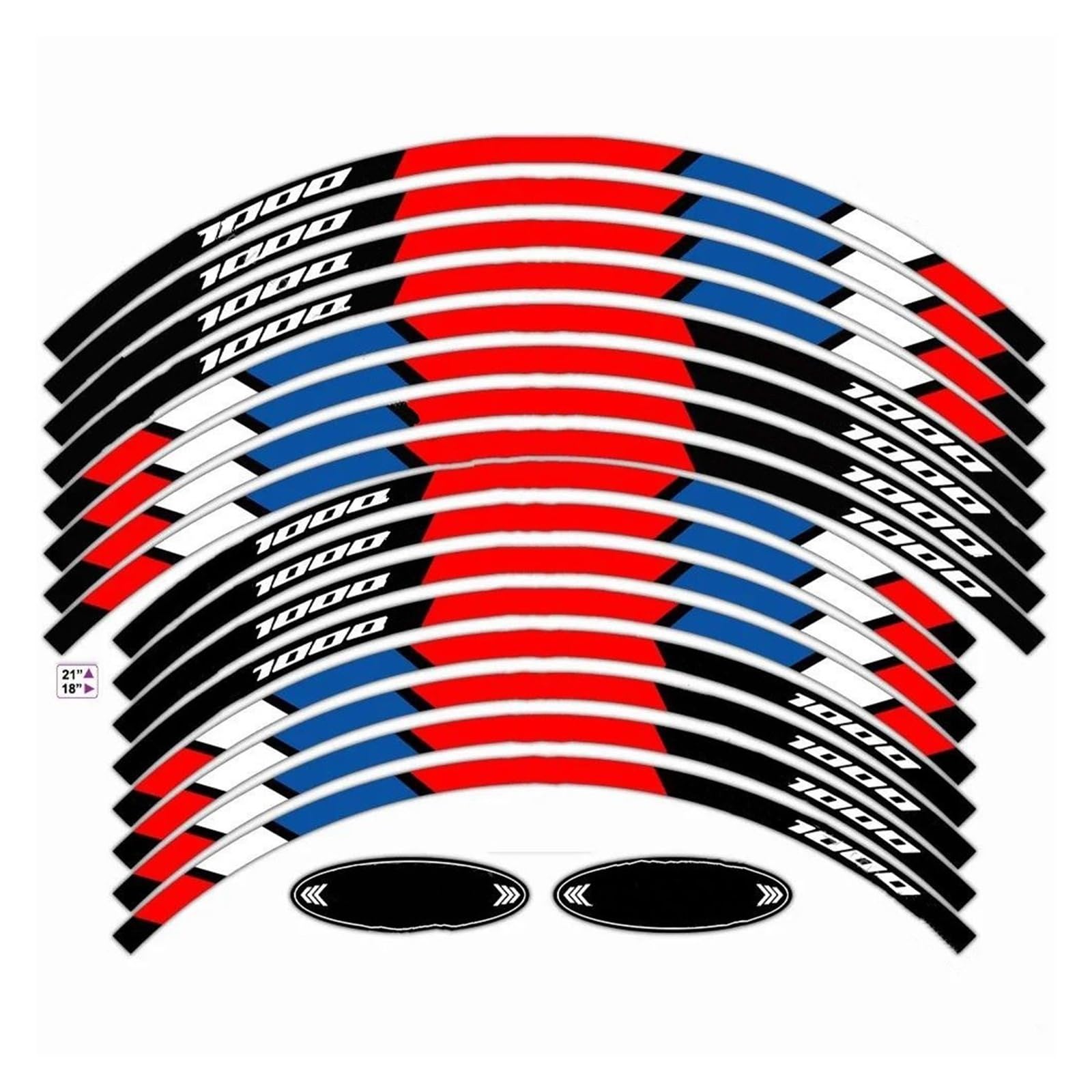 Reflective Motorcycle Wheel Sticker Inside of Rim Decals Stripe Tape for Africa Twin CRF1000L Crf 1000l(Style 3)