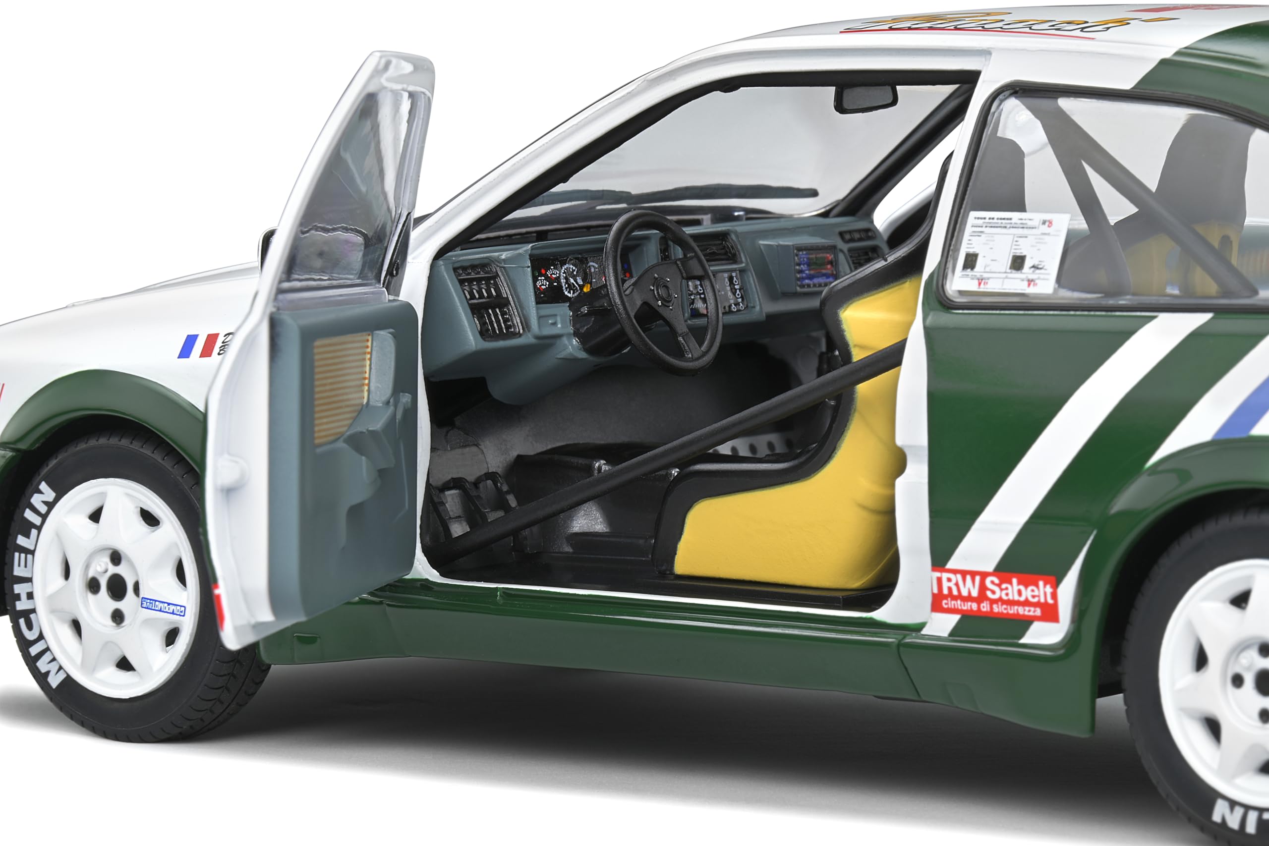 Solido 421181260 FORD SIERRA COSWORTH Nessuno Auto in miniatura da collezione, bianco/verde, 1/18ème