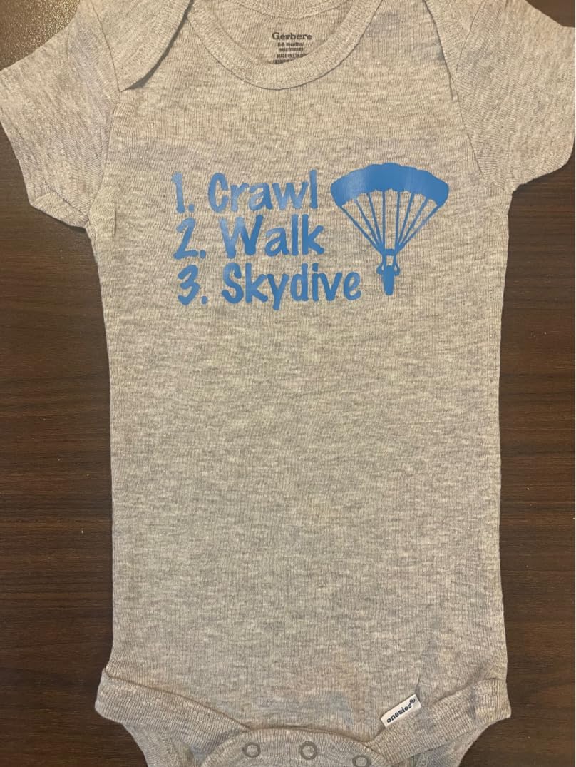 crawl walk skydive custom baby onesie ® infant skydiving onesie ® one piece bodysuit
