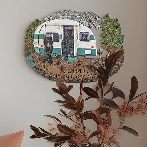 Miniatura 5 de Pine Ridge Placa de pared familiar Bear Decor Decoración de pared de oso negro, regalos para el hogar para la familia, letrero de bienvenida para