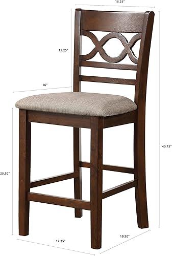 Miniatura 3 de New Classic Furniture Mitchell - Juego de mostrador de 5 piezas con 1 mesa y 4 sillas, color marrón cereza marrón cereza,Beige y marrón,Gris