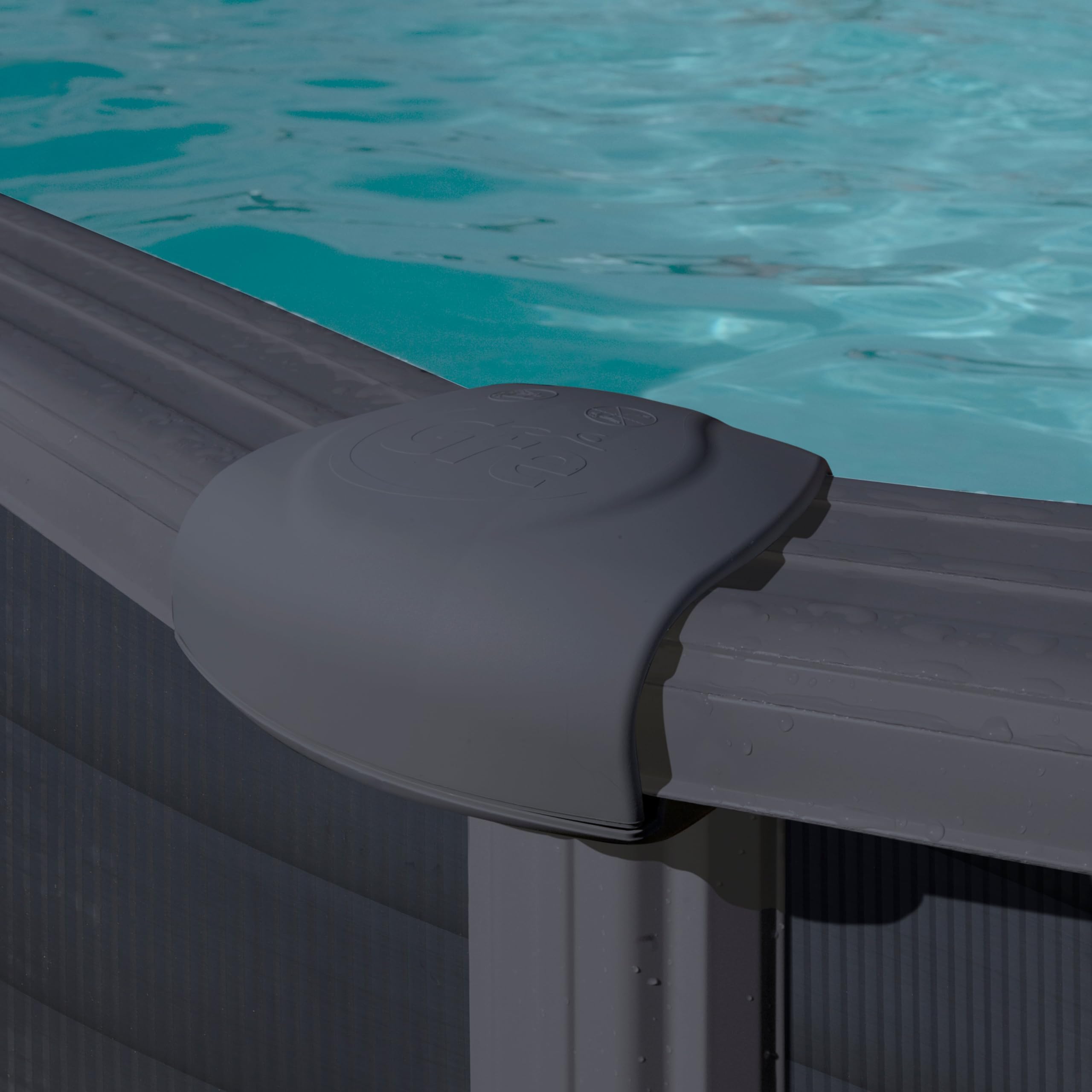 Piscina Gre KITPROV618GF Granada. - Piscina fuori terra in acciaio, ovale in acciaio, colore grafito. Piscina scomponibile per Giardino. 610 x 375 x 132 cm