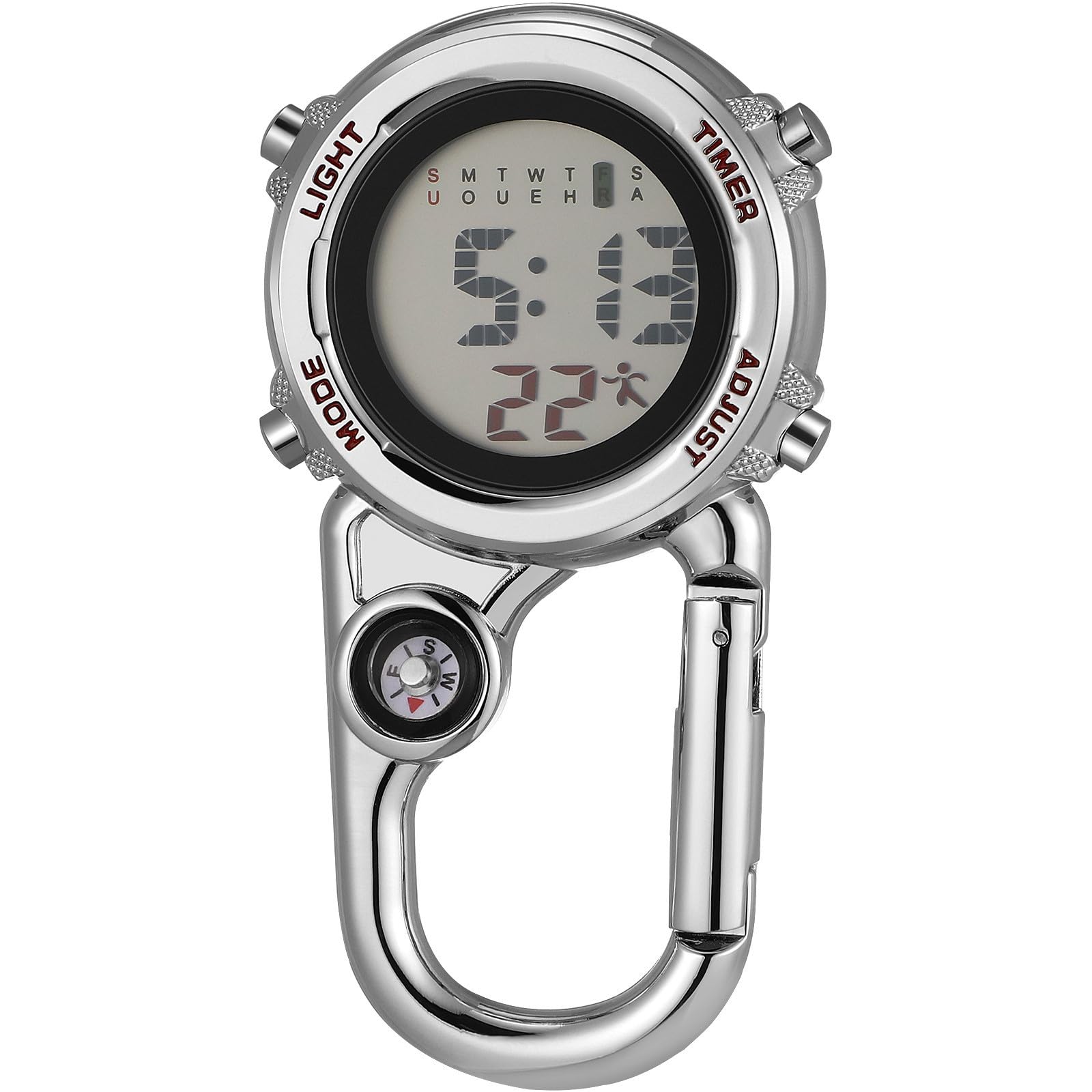 Reloj mosquetón multifuncional para actividades al aire libre y senderismo 8