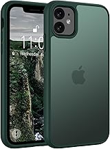 Andwing Matte Case for iPhone 11 6.1 Inch, Military Standard Drop Protection Mobile Phone Case for iPhone 11, Matte Translucent Back Protective Case, Anti-Fingerprint, Scratch-Resistant, Durable (Green)