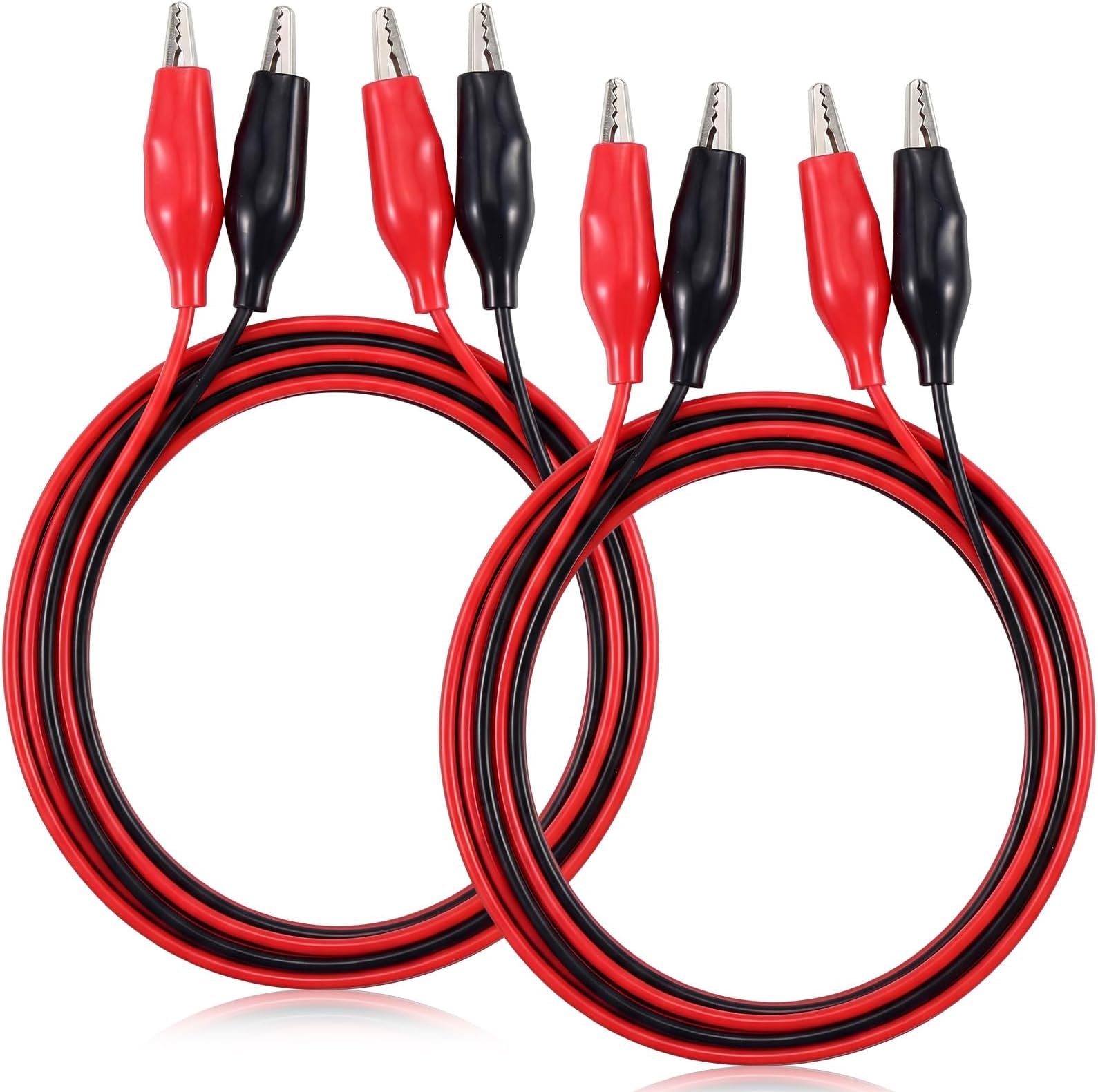 EBOOT 4 Pcs Alligator Clips Electrical, 40 Inches Test Leads with Alligator Clips, Double-Ended Jumper Wires for Electrical Testing, Circuit Connection, Experiment