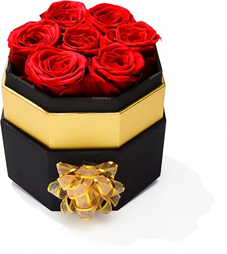 Miniatura 8 de Caja de rosas preservadas, regalos de cumpleaños para mujeres, novia para siempre, regalos de rosas para mamá, día de la madre y día de San