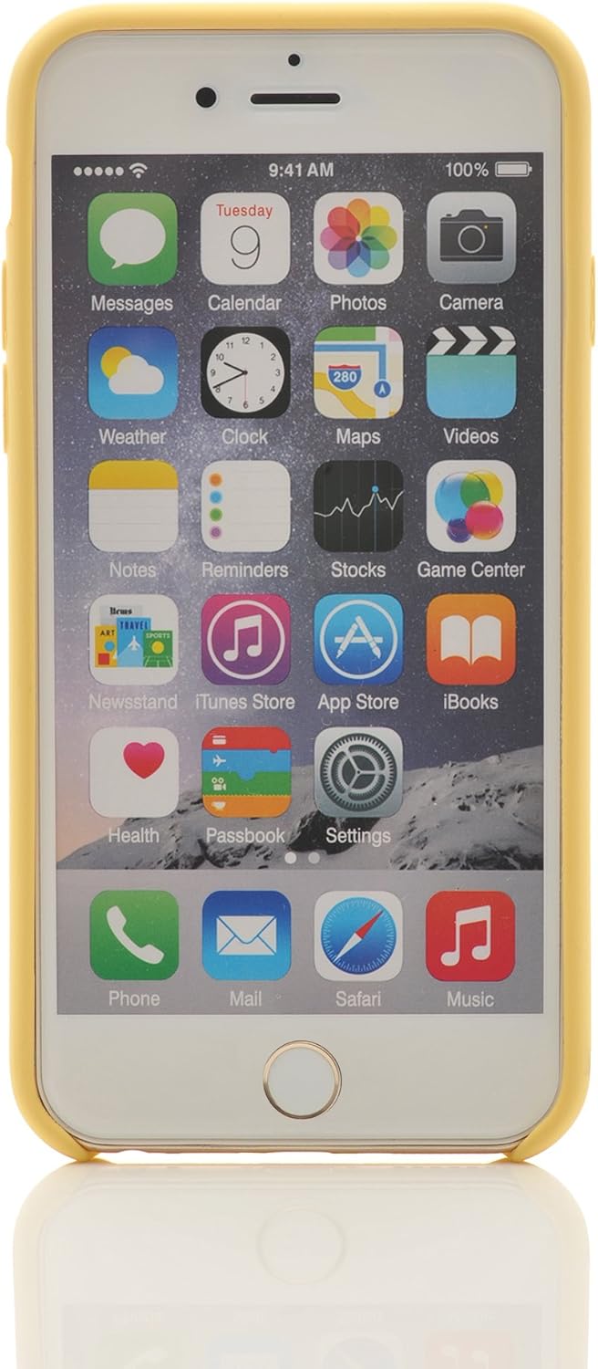iProtect Rubberized Plain Color Design Matte Phone Cases - Silicone Protective Bumper Case for Apple iPhone 6 and 6s (4.7 Inch) in Yellow