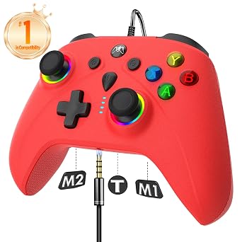 Averlixor Wired PC Controller Compatible with Windows Laptop Steam, Control with 1000Hz Polling Rate No Drift Stick, Custom Paddles Turbo Remote, RGB Light Gamepad