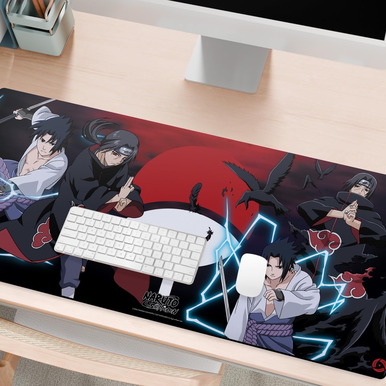 Head Case Designs Officially Licensed Naruto Shippuden Itachi and Sasuke Graphic Art 37.4 x 15.75 x 0.16 inches (900 x 400 mm) - XL Gaming Office Desk PC Keyboard Mouse Mat Pad