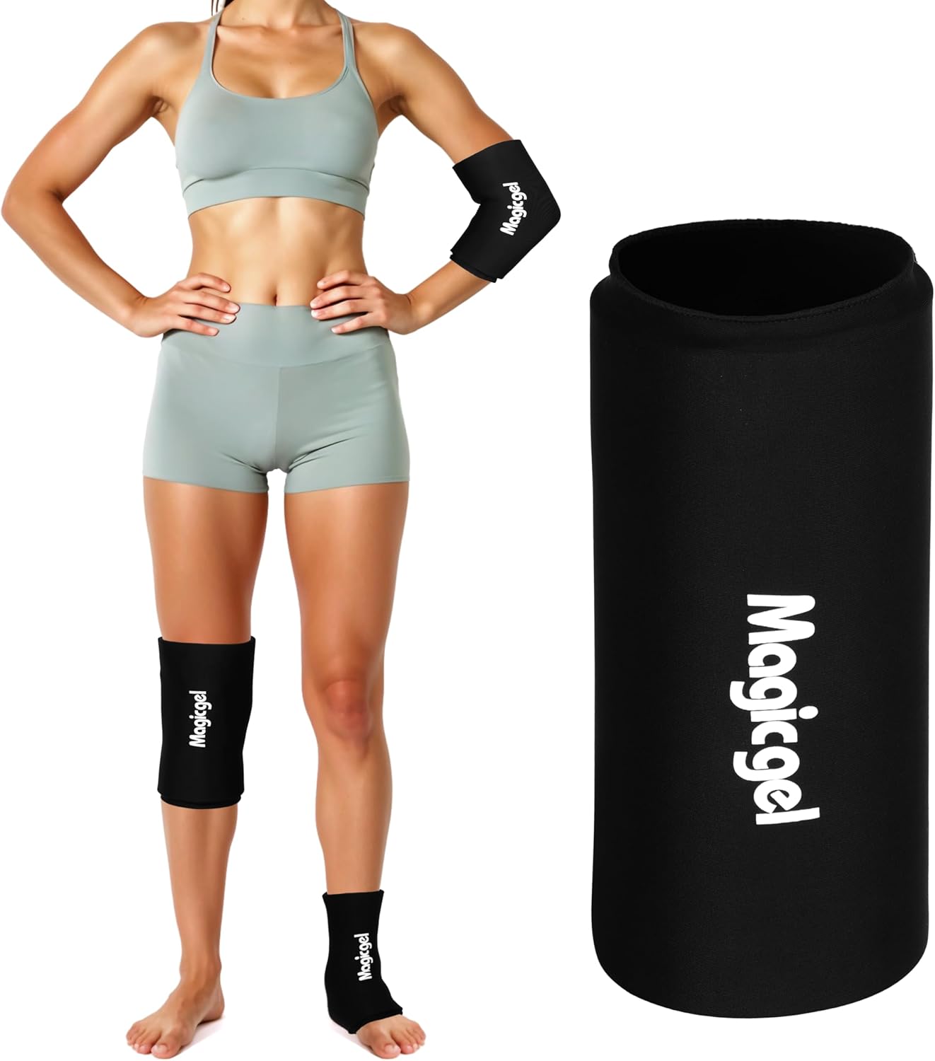 Magic Gel Small Knee & Elbow Ice Pack Sleeve 1 Pack – Reusable Hot & Cold Therapy Wrap for Targeted Relief – Compact Compression Fit for Injury Recovery, Tendonitis, and Swelling