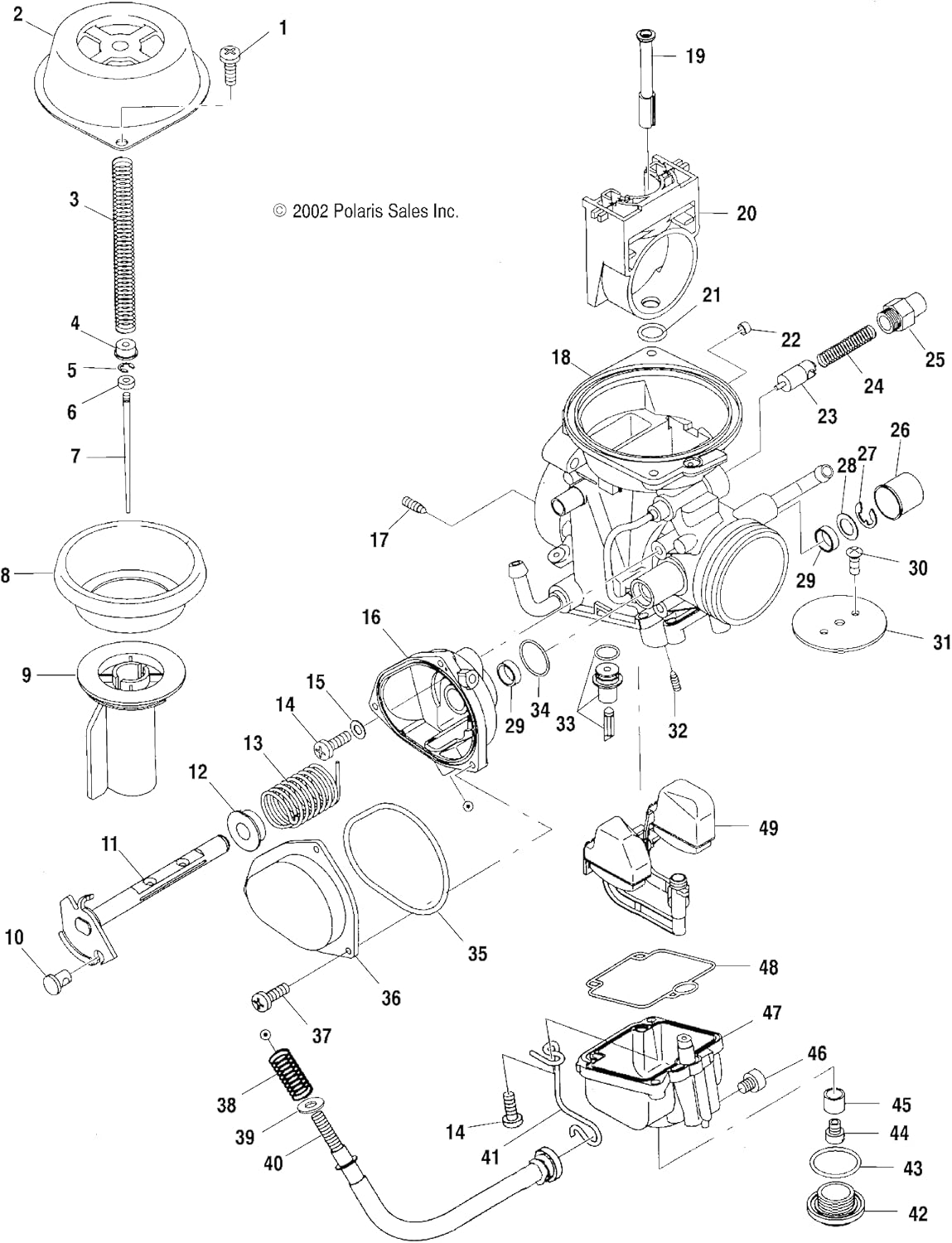 Polaris ATV Carburetor Assembly, Genuine OEM Part 3131453