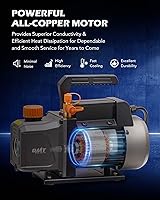 Vista 5 de Orion Motor Tech - Bomba de vacío y juego de medidores de AC, bomba de vacío de 1/3 hp, kit de manómetro de 4 cfm con detector de fugas, 4 mangueras