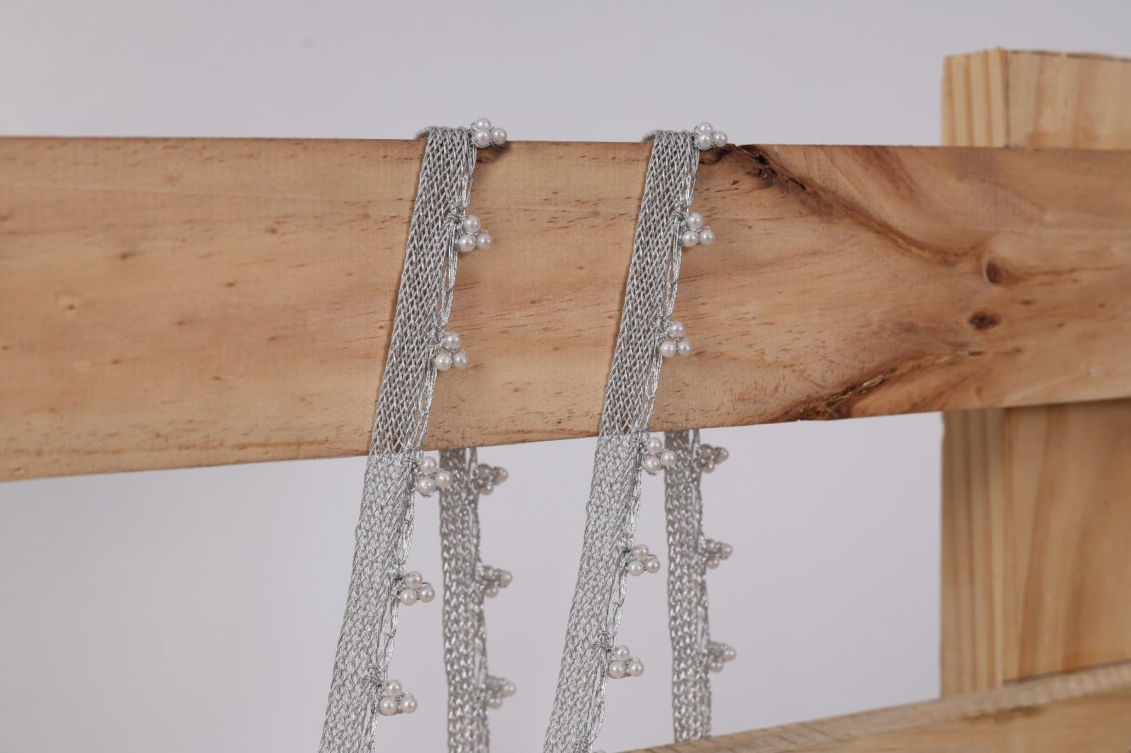 Premdas lace Gold Beaded Lace, Indian Beaded Trim, Trim Border, Lace Border, Beaded Trim, Beaded Trim, Beaded Tassel Trim (Silver)