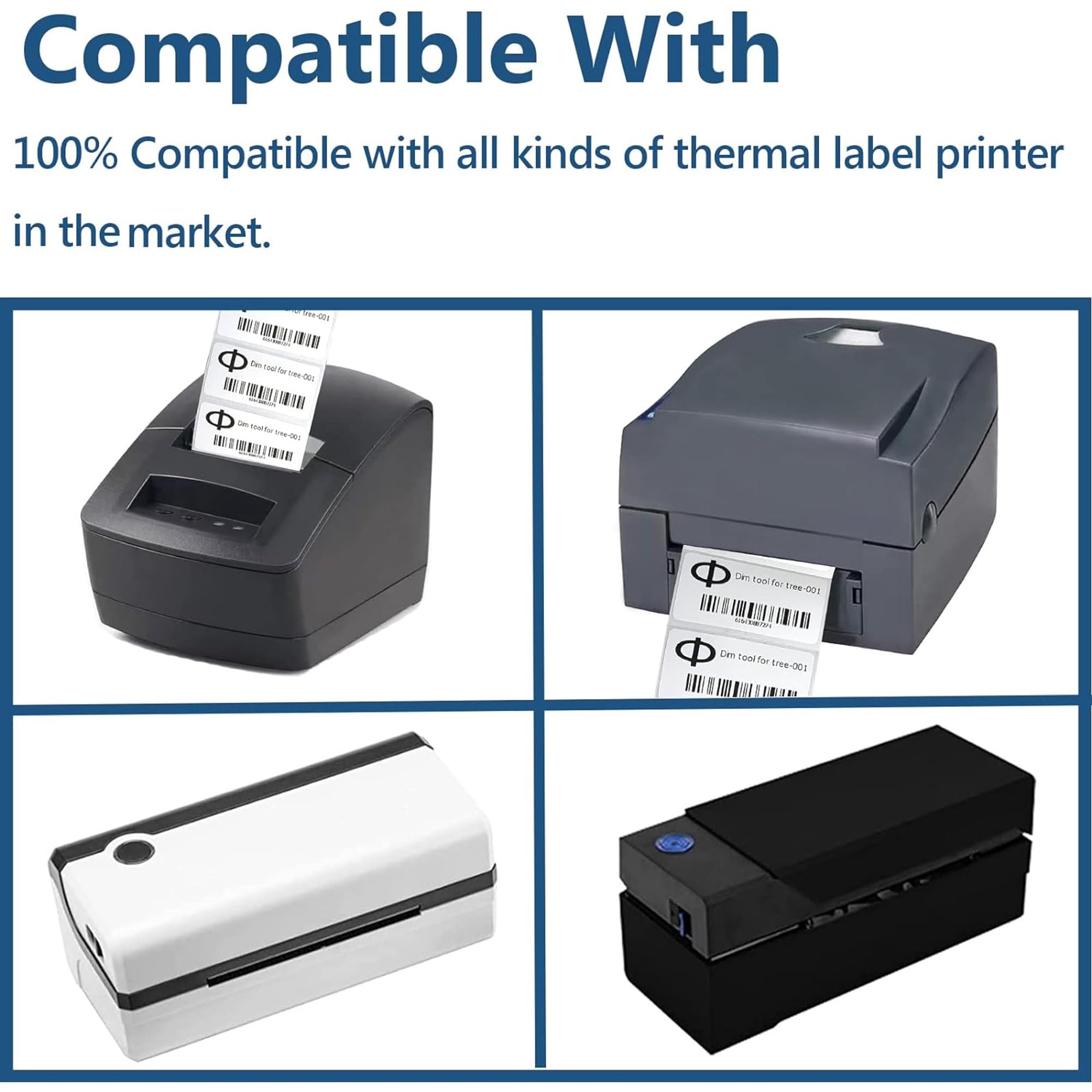 UCRAVO 1 Rolle (1000 Etiketten/Rolle) kompatibles Thermopapier-Etikett, 5,1 x 2,5 cm, 1 Kern, blanko, Versandadresse, Barcode, Multifunktions-Etiketten für perfekten Klebstoff, wasser- und