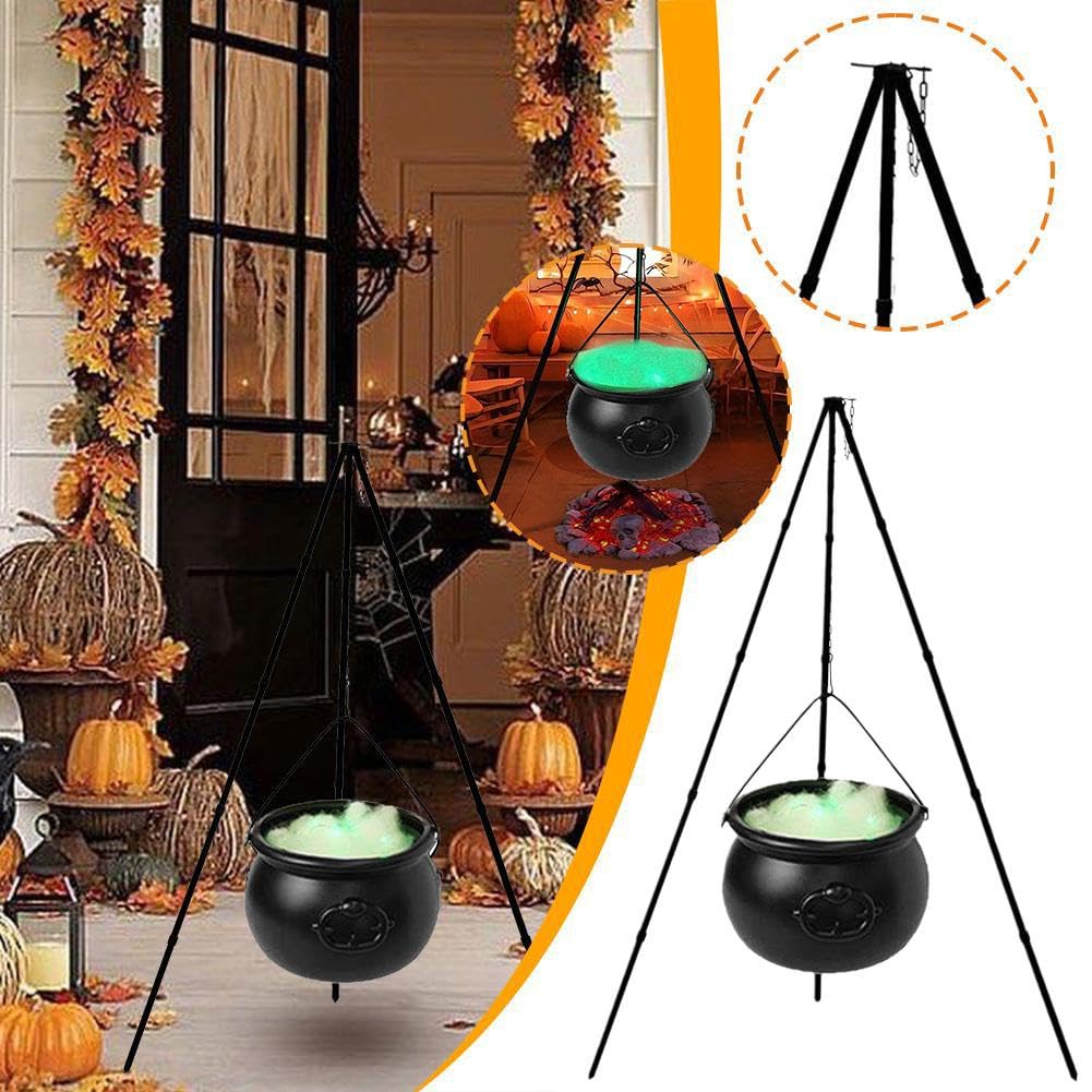 Halloween-Hexenkessel Mit 3 Spinnennetzen – Große Süßigkeitenschale Aus Kunststoff, 19,6 Cm, Deko Für Party