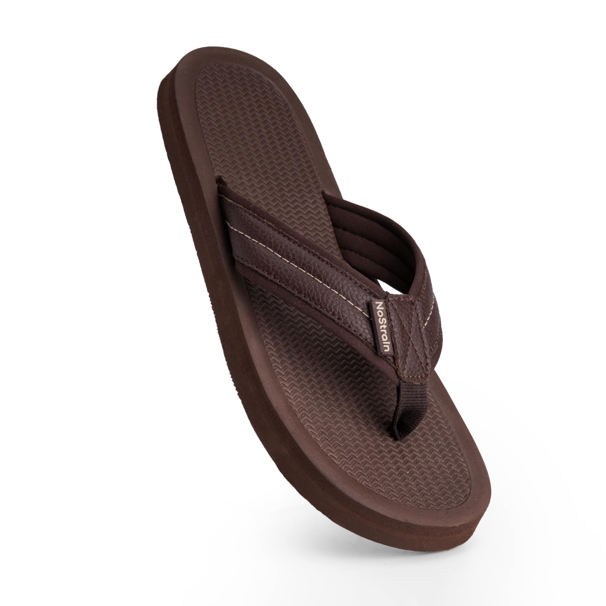 NoStrain Men's Platform Slippers - Comfortable Casual Flip Flops for Daily Use | Anti-Skid Lightweight Chappal for Man | Soft Engraved Footbed & Durable Outsole