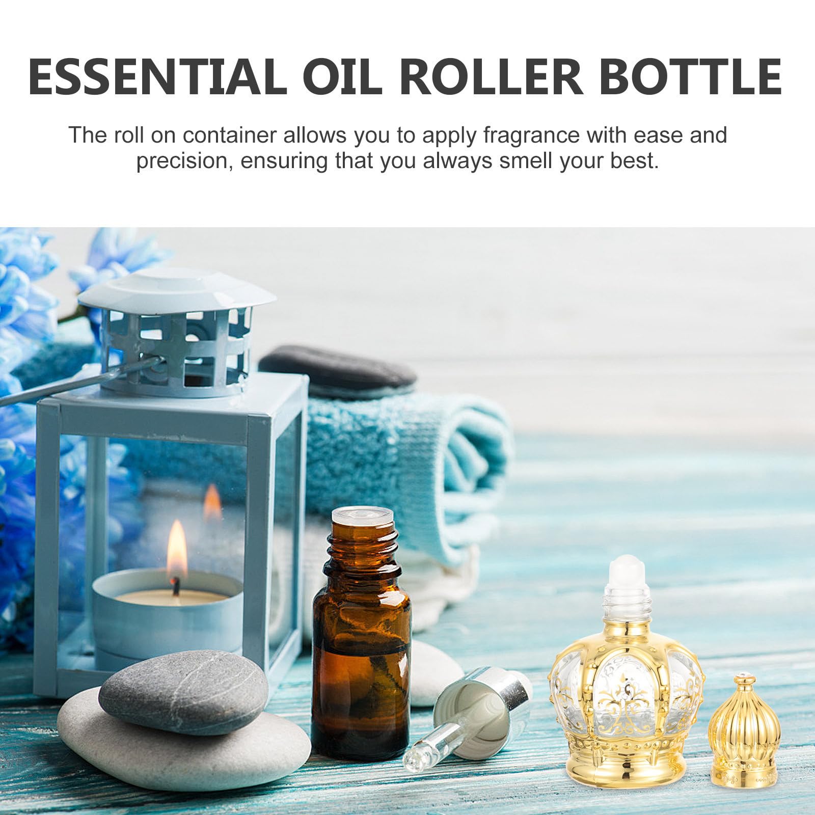 Ciieeo 20 Stück Ml Ätherische Ölroller aus Glas mit Präziser Anwendung und Tragbarem Design Goldfarbene Rollflasche für Aromatherapie und Parfüm Unterwegs