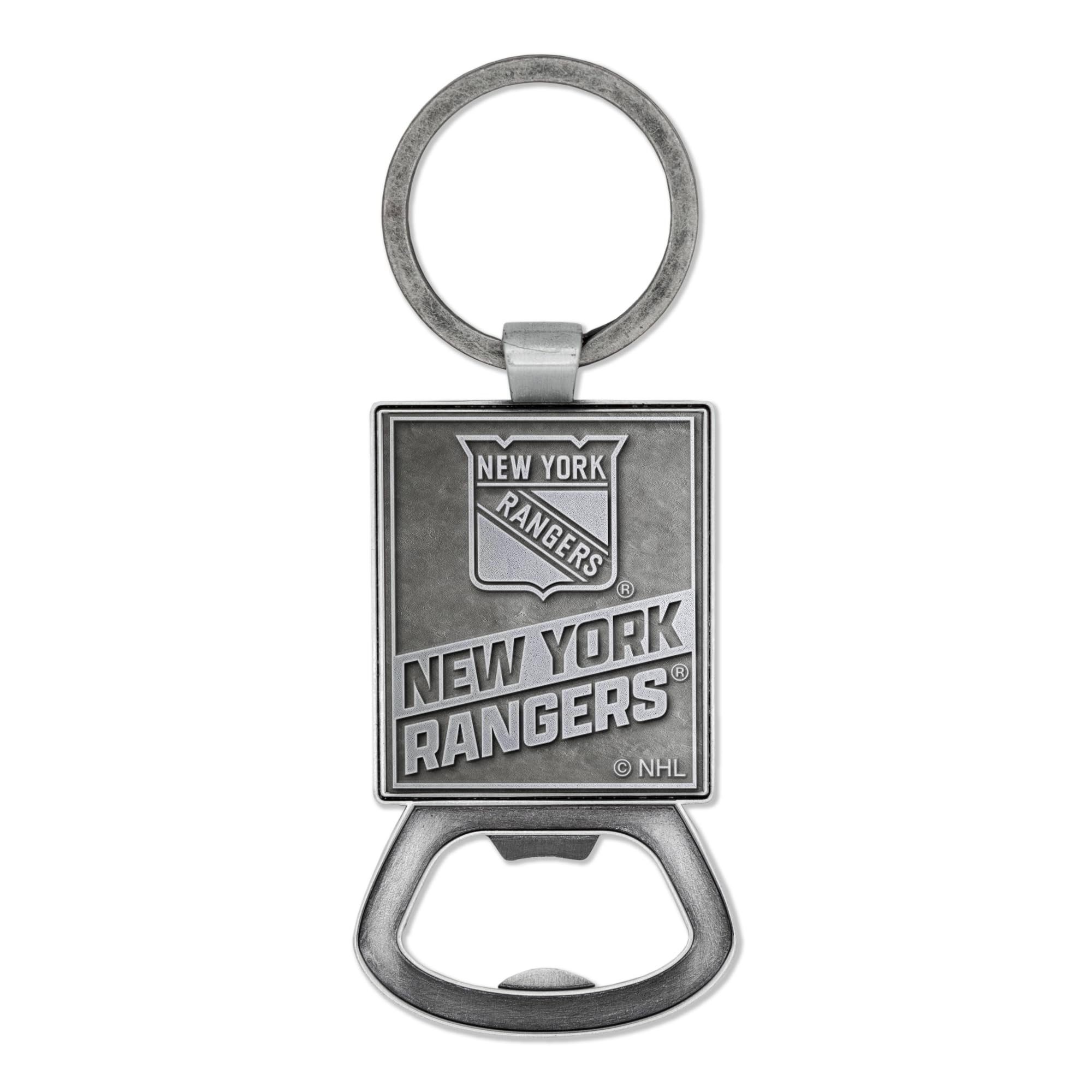 Rico Industries NHL Hockey New York Rangers Pewter Style Bottle Opener Keychain