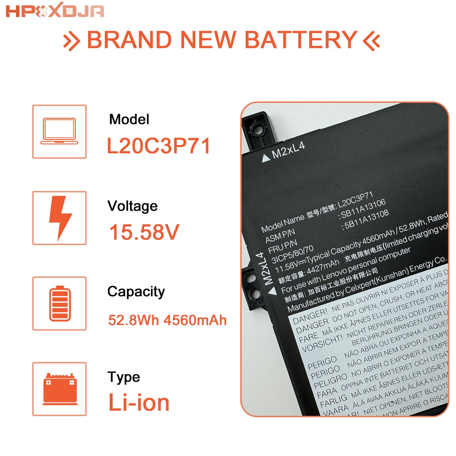Amazon.com: HPXXDJA L20C3P71 Laptop Battery for Lenovo ThinkPad