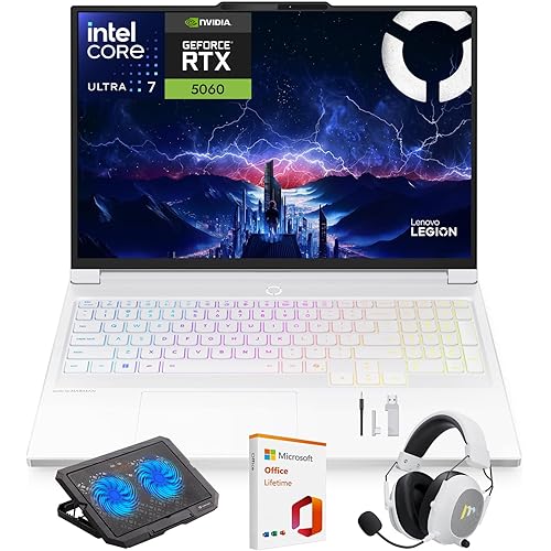 Lenovo Legion 7i 16" Gaming Laptop, WQXGA 165Hz OLED Display, Intel Core Ultra 7 255HX, NVIDIA GeForce RTX 5060, 32GB RAM, 1TB SSD, Wi-Fi 7, RGB Backlit, Win 11, w/Mytrix Accessory & Lifetime Office