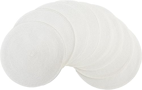 Miniatura 38 de Winknowl Juego de 6 manteles individuales redondos trenzados, lavables, resistentes al calor, para mesas de cocina, comedor, manteles individuales