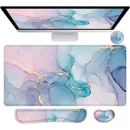 Amazon.com: ARTSO Gaming Mouse Pad Wrist Support Set, XXL Large Desk ...