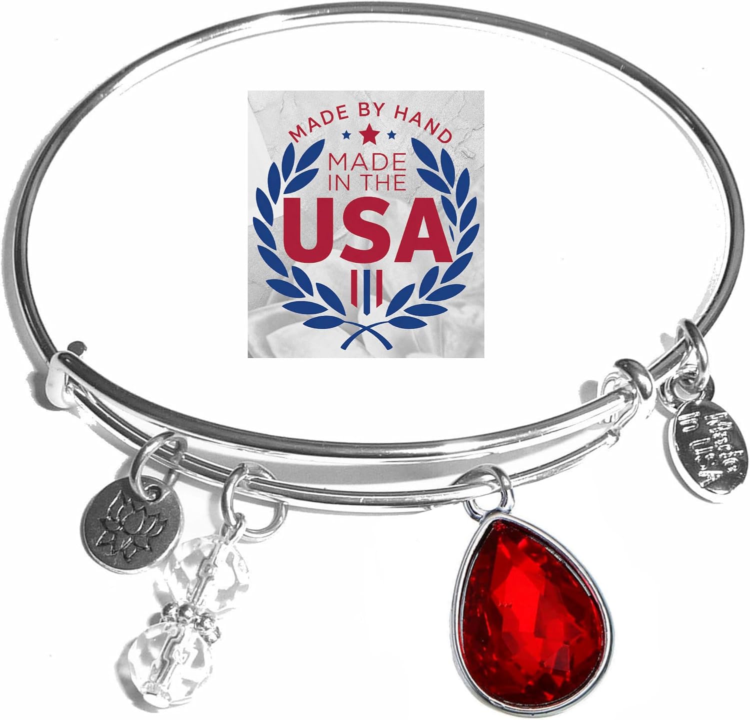 Hidden Hollow Beads Women's Expandable Charm Bangle Bracelet Handmade USA Stainless Steel Wire Adjustable Gift Jewelry