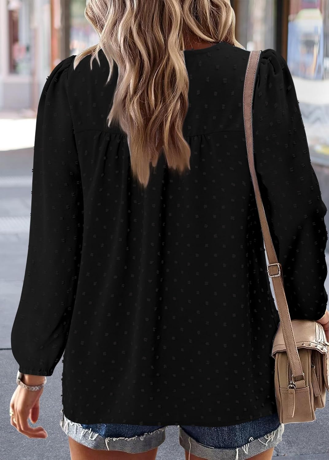 BETTE BOUTIK Womens Boho Fall Long Sleeve Shirts Crewneck Dressy Casual Blouses Trendy Flowy Tops - Image 5