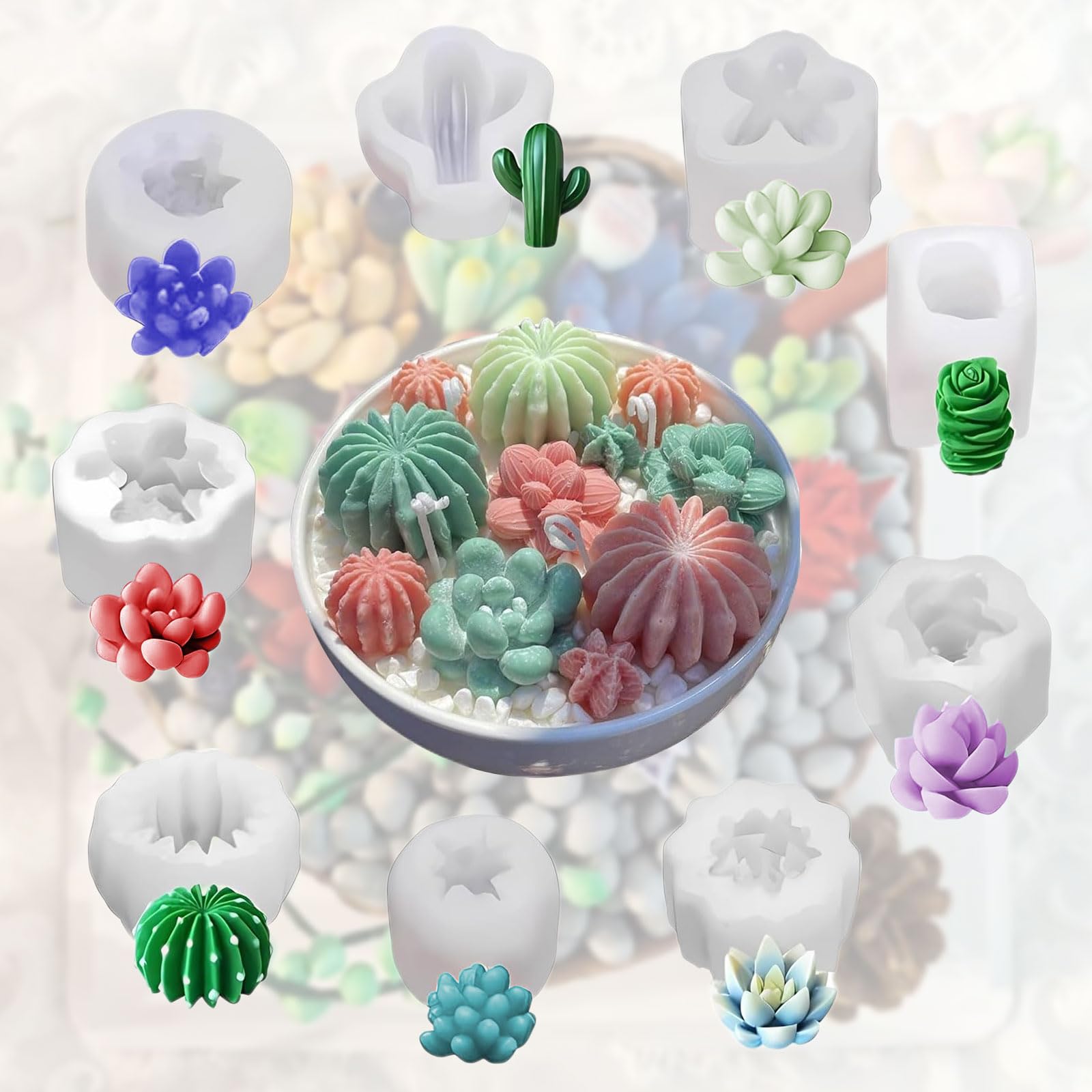 2 Stuks Iliconen Vormen Voor Cactus, Siliconen vorm voor vetplanten, siliconen gietvormen, Siliconen Vorm, Sappige Cactus, Kaarsvorm, Cactussen Siliconen Kaarsmallen 2 Stuks Iliconen Vormen Voor Cactus, Siliconen vorm voor vetplanten, siliconen gietvormen, Siliconen Vorm, Sappige Cactus, Kaarsvorm, Cactussen Siliconen Kaarsmallen