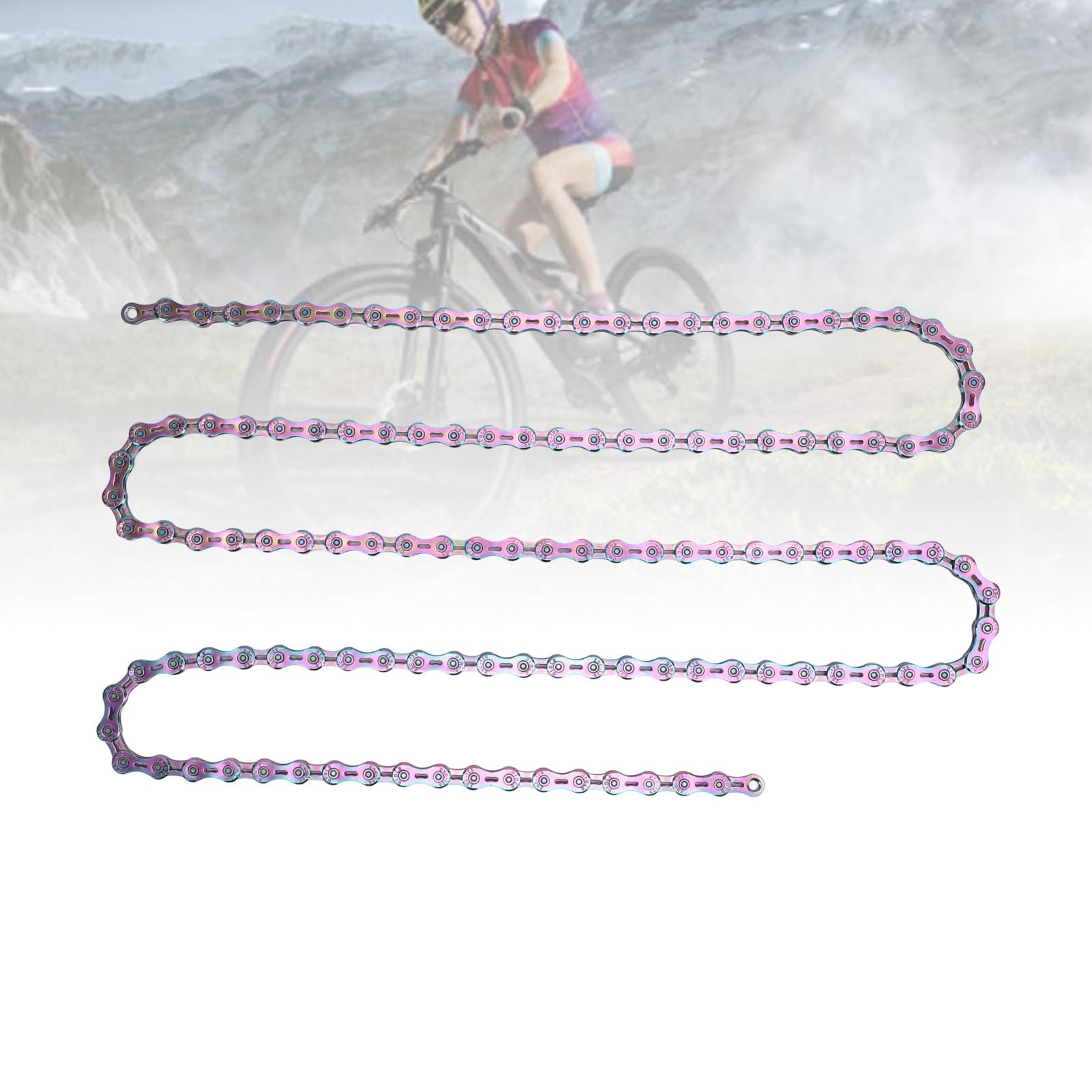 12 - Speed Fahrradkette Halb - Hohl, Extra Leichtgewicht Mountainbike - und Rennradkette mit 2 Kettenschlössern, Hochfeste C50 - Stahlkette für präzises Schalten (Farbe)