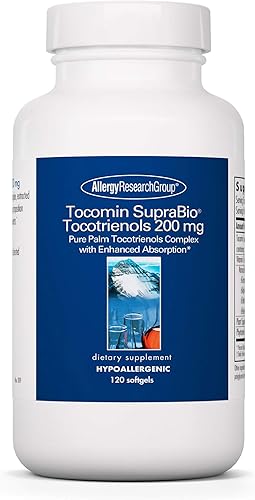 Allergy Research Group Tocomin SupraBio Tocotrienoles Suplemento de 200 mg - Tocotrienoles Vitamina E, Complejo Tocotrienol de Palma, Tocotrienoles