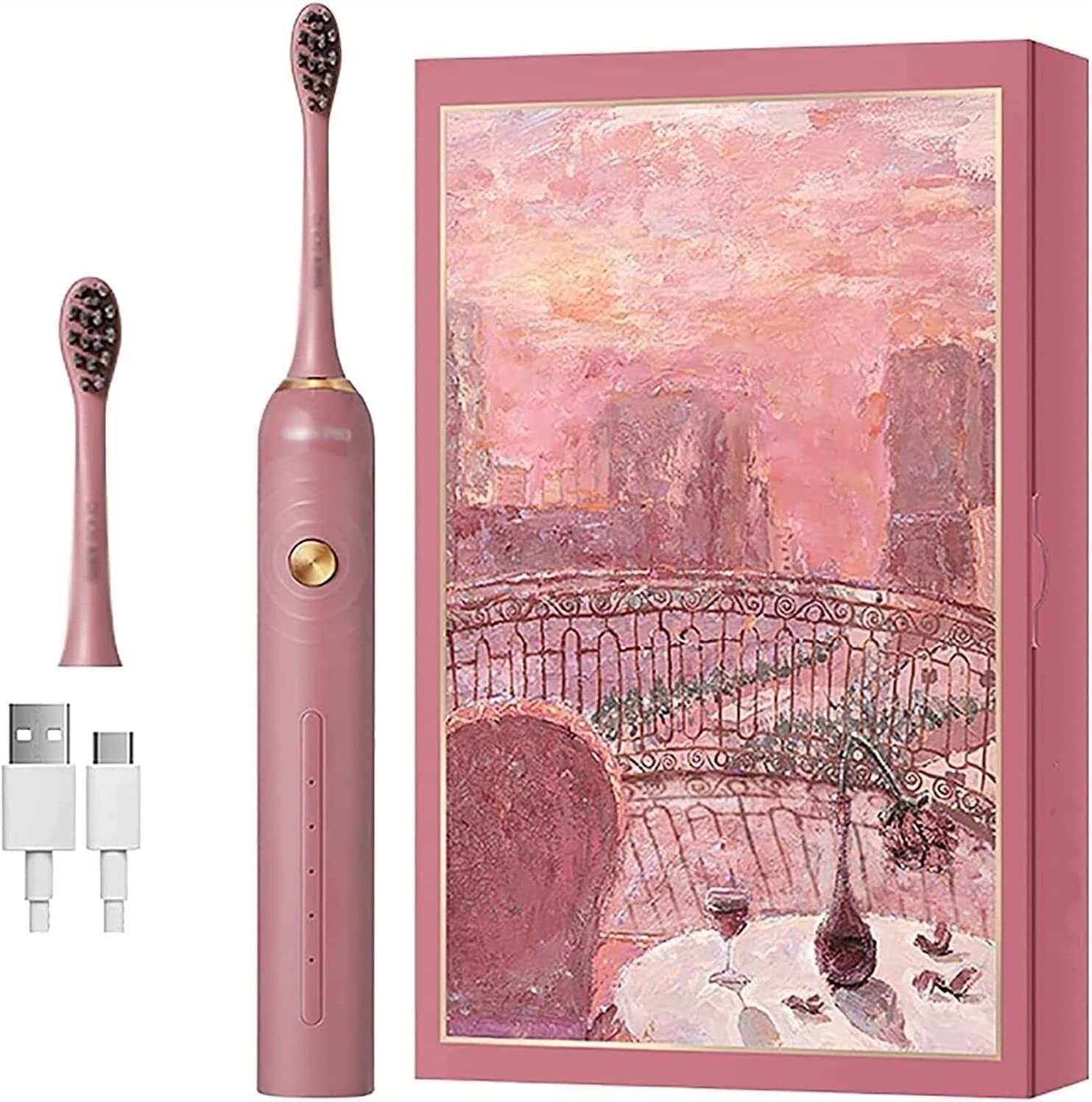 WEedsy Electric Toothbrush, Adult Rechargeable Sonic Automatic Toothbrush,5 Brushing Modes,Clean and Whiten (Color : Blue) (Color : Pink) WEedsy Electric Toothbrush, Adult Rechargeable Sonic Automatic Toothbrush,5 Brushing Modes,Clean and Whiten (Color : Blue) (Color : Pink)