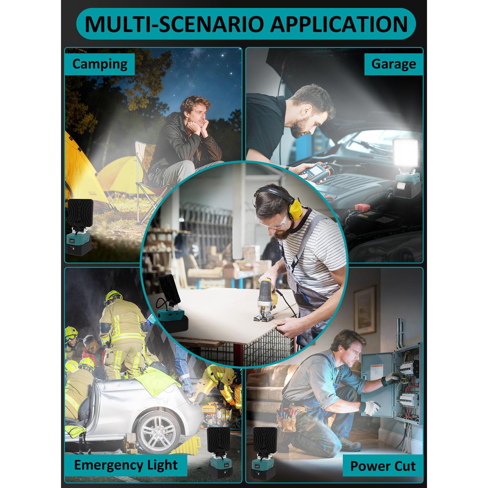 Iluminadores multifuncionales para reparación de automóviles y uso doméstico con construcción de ABS y reparación automotriz de alta intensidad