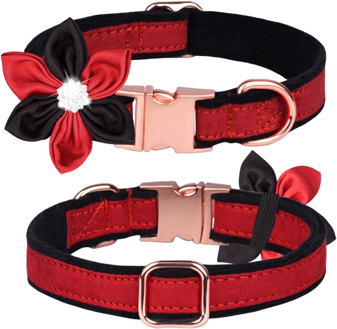 Collare per animali domestici regolabile Collare for Cani Con Papillon Floreale Sicurezza Fibbia In Metallo Multicolor SML(White,L)