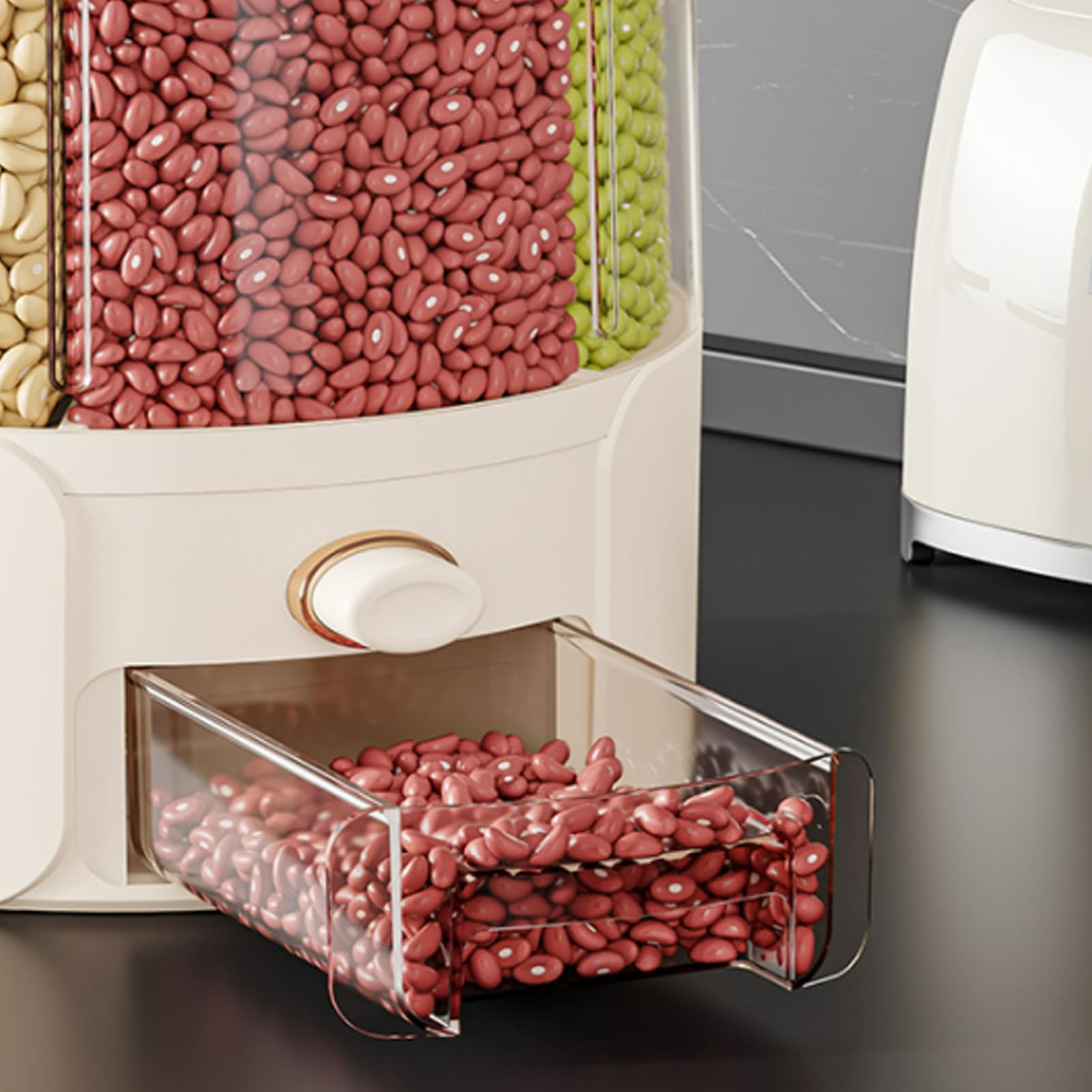 Genérico Recipiente para Arroz - Cubo Giratorio Para Arroz - Barril Sellado Anti Insectos Anti Humedad Alimentario Con Divisores Para Granos Legumbres Cereales Snacks Mascotas Uso En Cocina