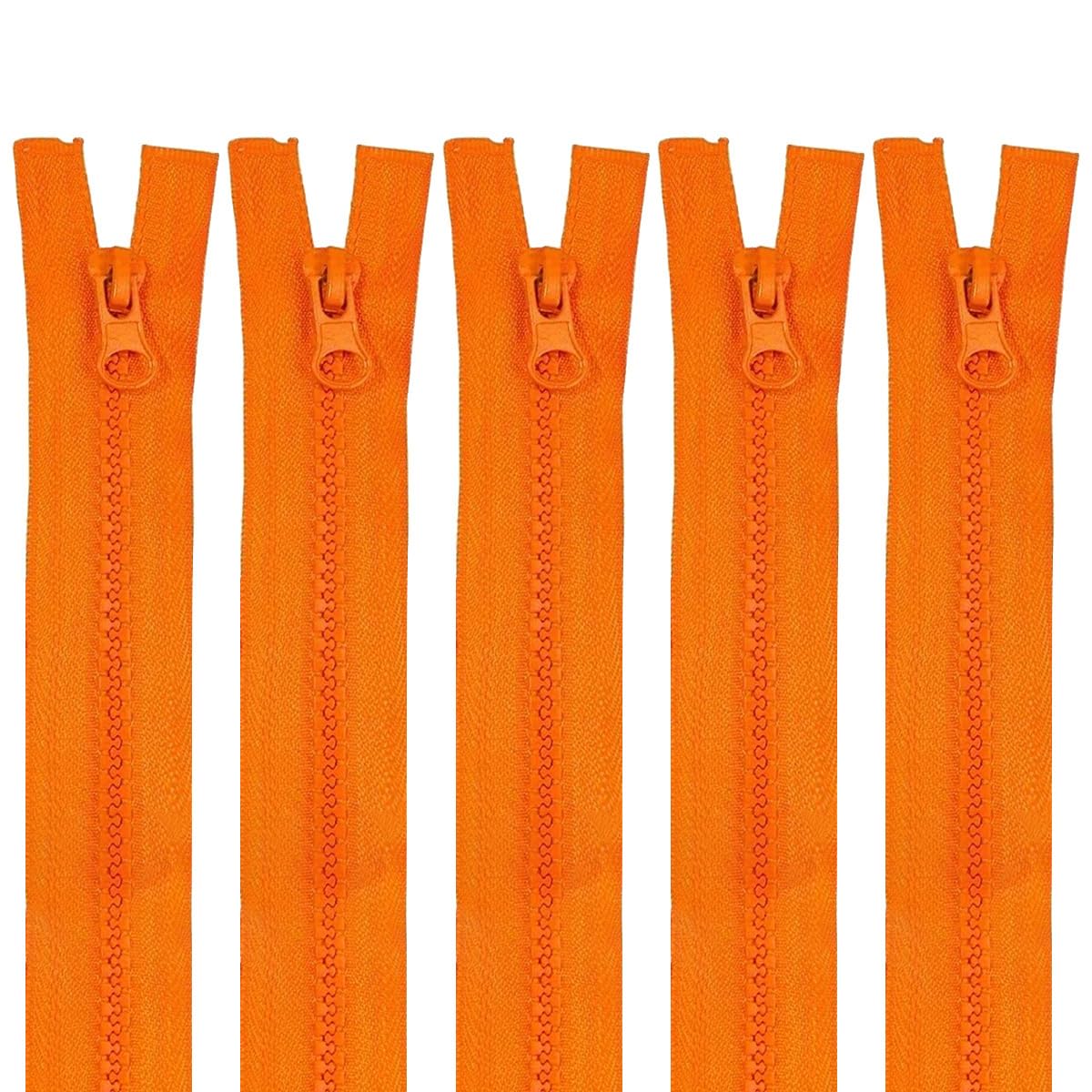 Fermetures éclair de rechange en résine de 120 cm orange pour réparation de blousons et tentes