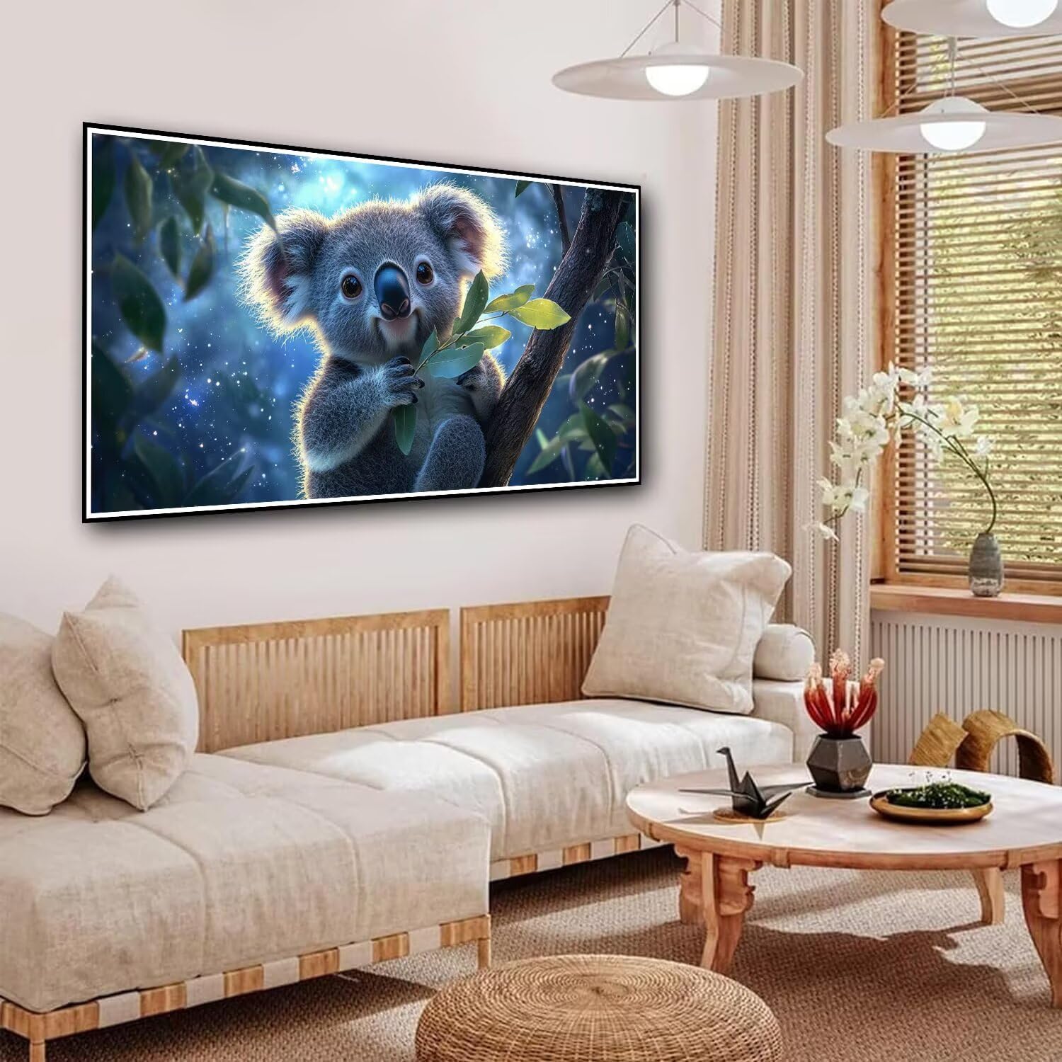 Malowanie według liczb, dla dorosłych, koala, malowanie według liczb, dla dzieci od 4, 5, 6, 7, 8, 9 lat, drzewo Paint by Numbers, obraz olejny z pędzlem, farba akrylowa, kreatywna dekoracja, prezent
