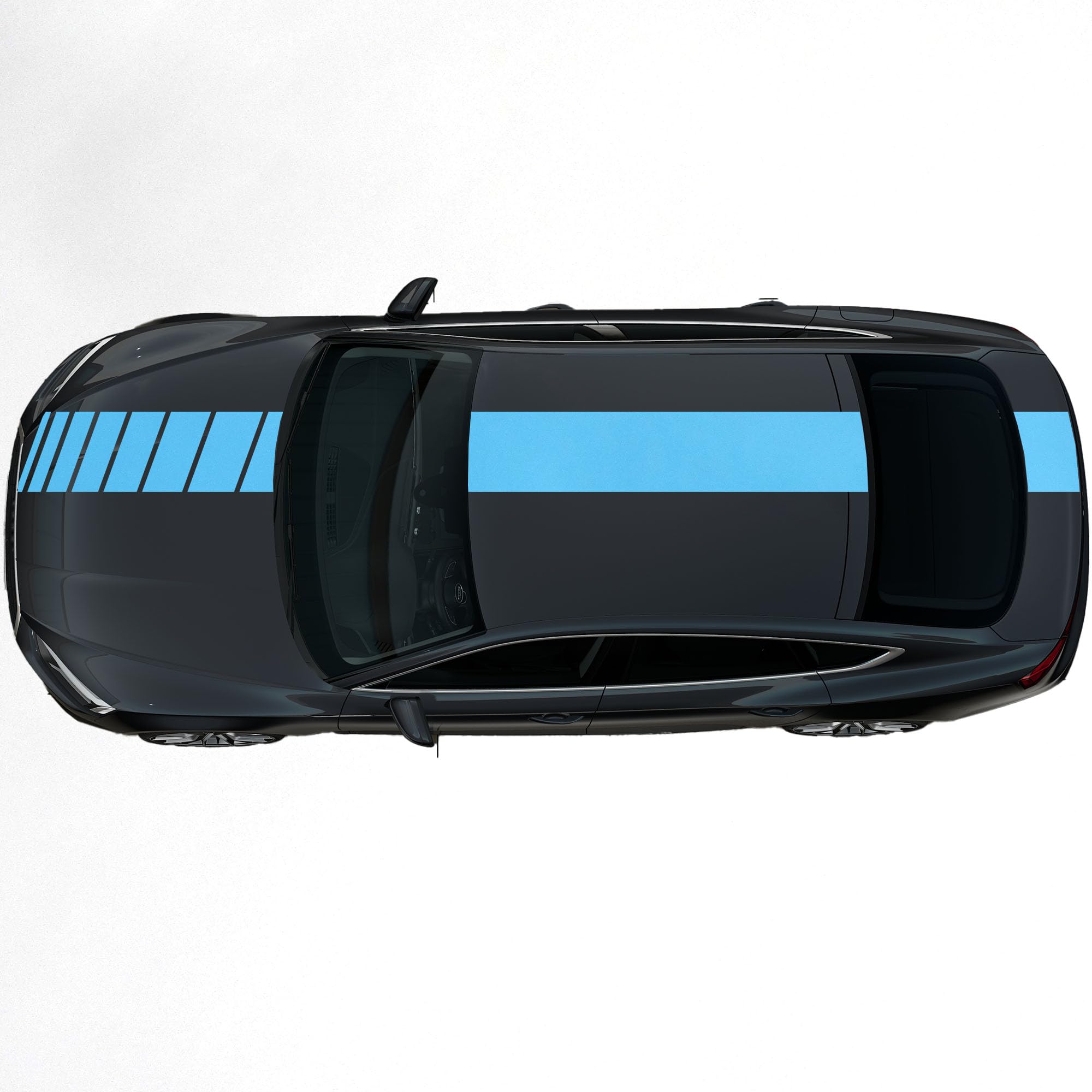 Kiwistar Rayas De Viper Brillantes – 36 X 400 Cm – Azul Claro – Rayas De Rally – Sin Lámina De Transferencia – Tuning – Viper – Racing