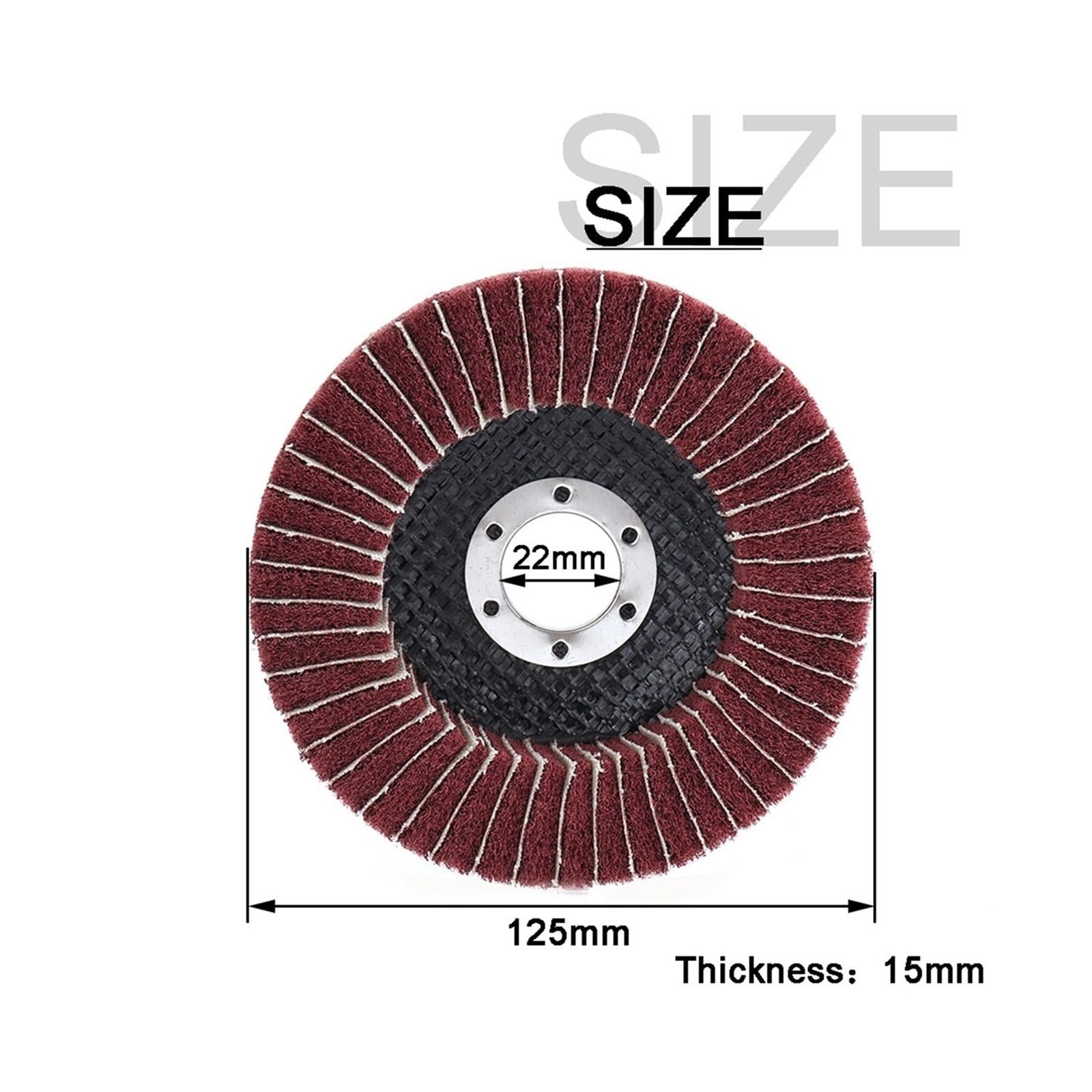 Nylon-Fächerscheibe 5 Zoll, 125 x 22 mm für Winkelschleifer