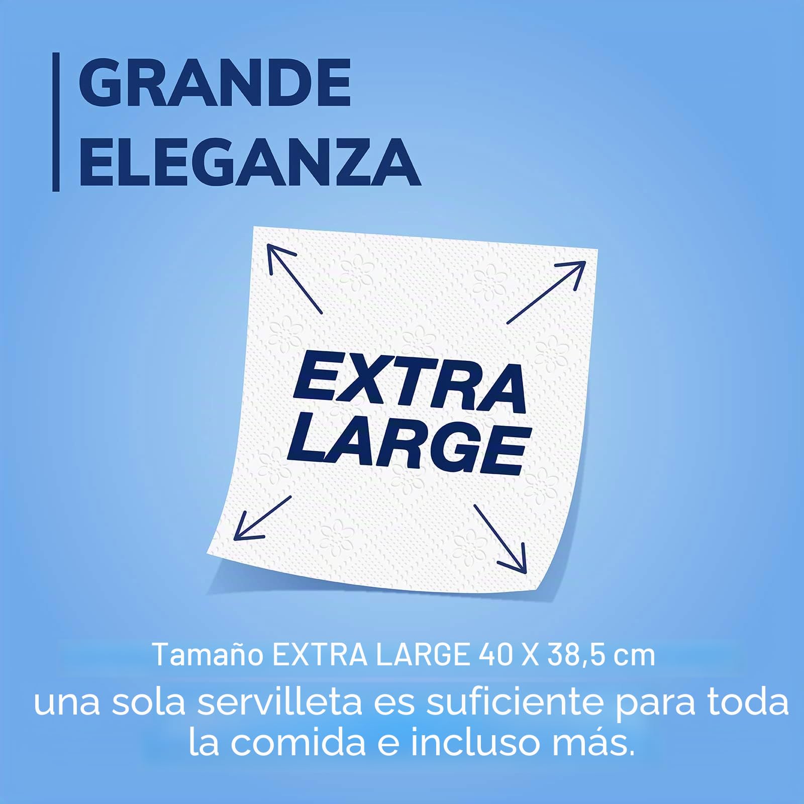 Foxy Servilletas acolchadas, 24 paquetes de 45 unidades de 40 x 38,5 cm, blancas y decoradas, FSC 100% de energía eléctrica renovable, 100% reciclable