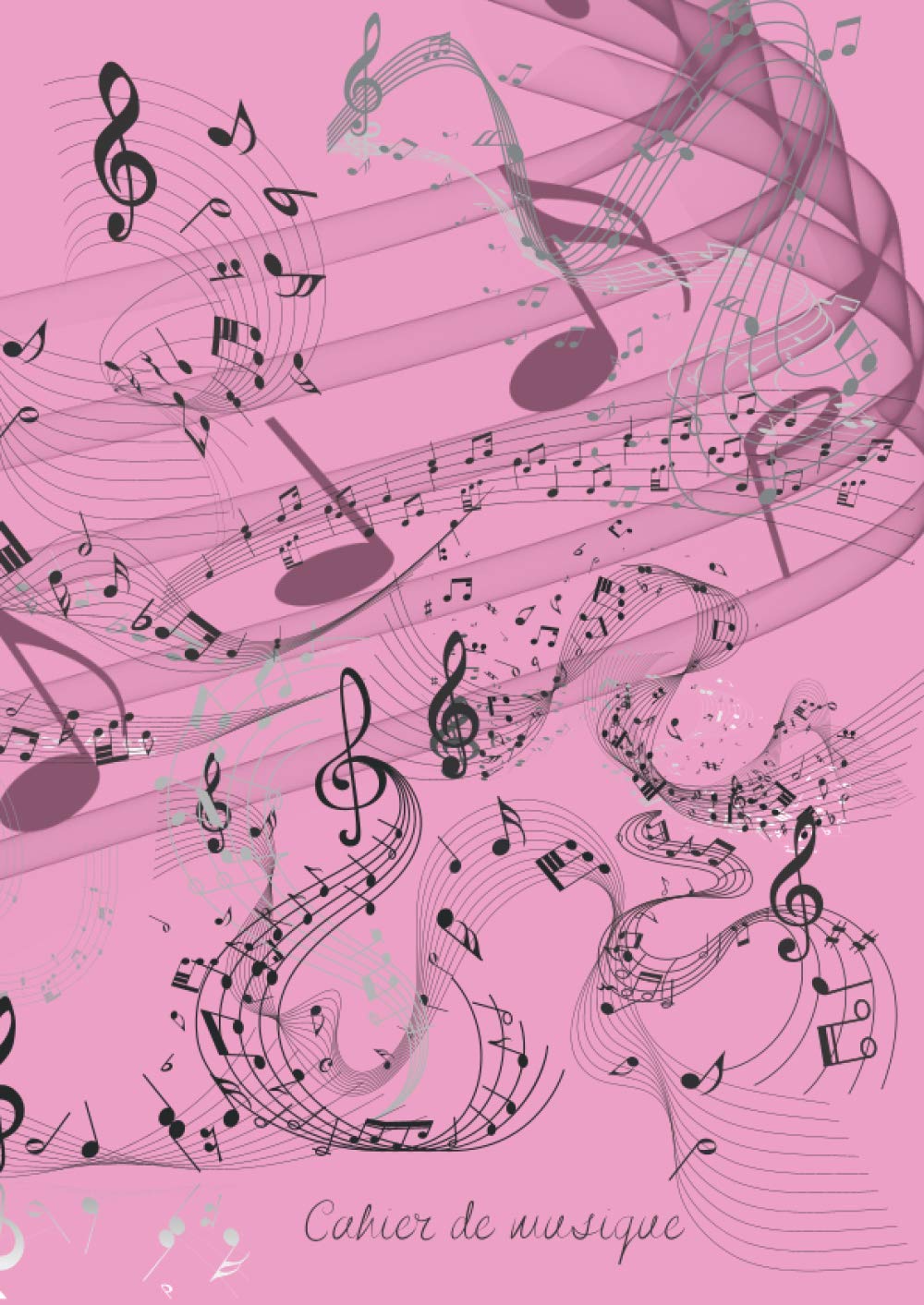 Cahier de musique rose: carnet de partition - Format A4 ( 21 x 29,7 cm) - 131 pages - souple de qualité - brillant - 12 portées de notes par page - ... du solfège et correction - idée cadeau