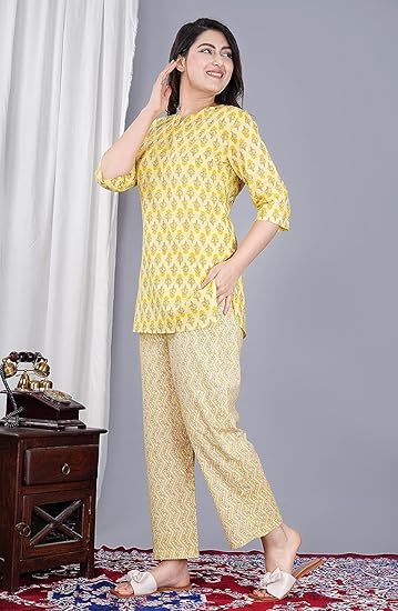 LAKESE Cotton Printed Night Suit for Women's Shirt and Pyjama Sleep wear Set for Womens and Girls Combo Pack